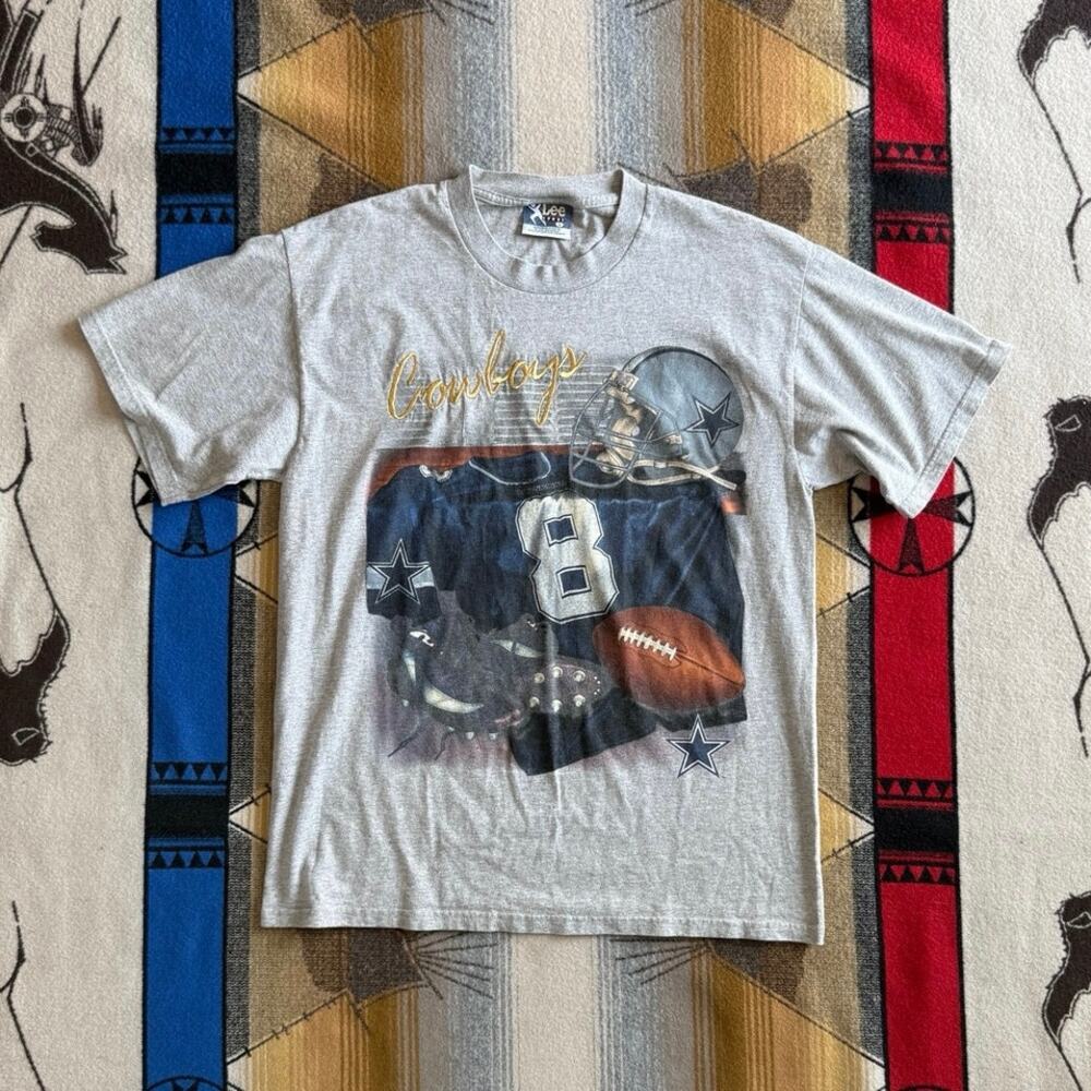 Vintage 90s Dallas Cowboys NFL Football T-Shirt Size Large Lee Sport